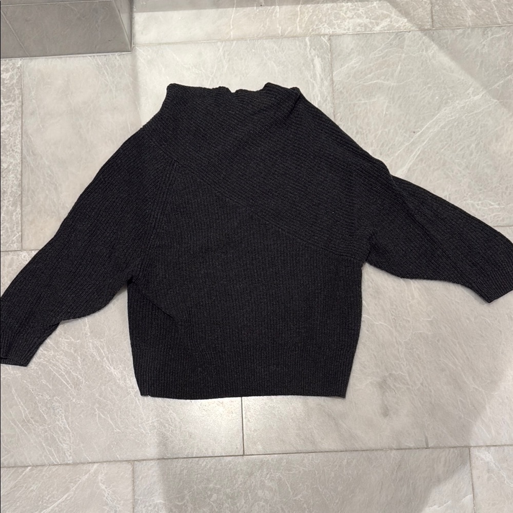 Brochu Walker Dark Gray Cowl Neck Women's Sweater